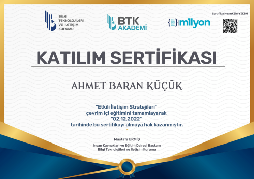 Etkili leti im Stratejileri Sertifika 1