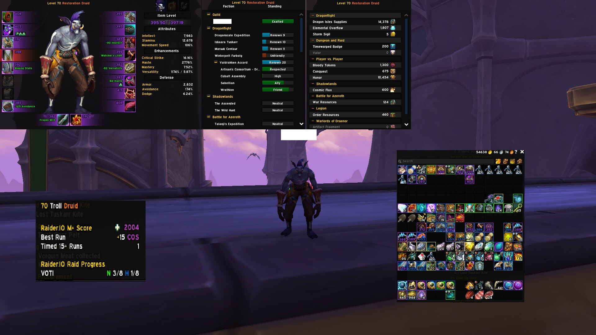 Selling] 397 RESTO DRUID / 373 MM HUNTER - 2K IO - LOGs - FULLY FAKE NAME