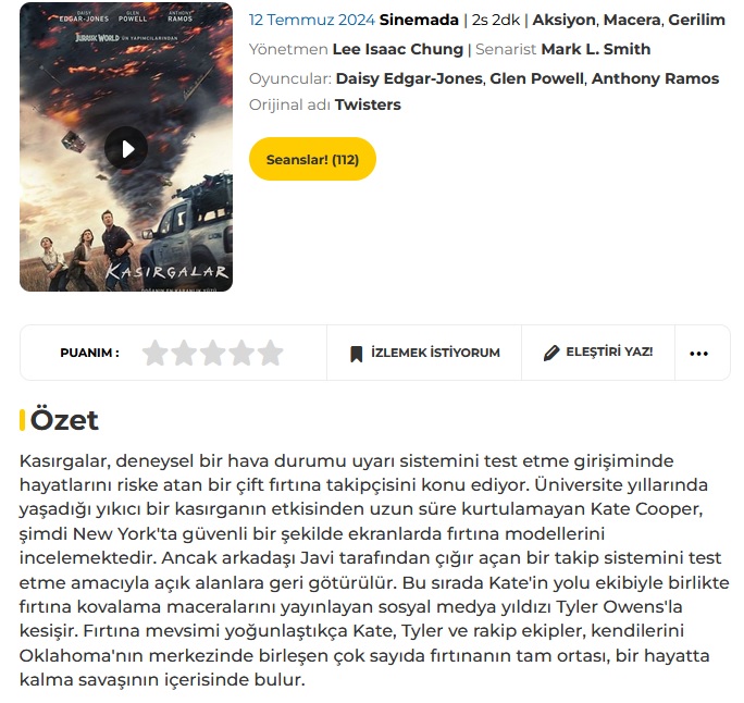 Vizyondaki Filmler (12 Temmuz - 18 Temmuz)