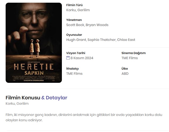 Vizyondaki Filmler (8 Kasım - 14 Kasım)